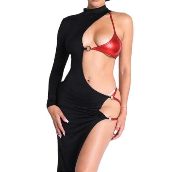 Strap Detailed Asymmetric Maxi Dress Party Dance
New - Picture 4 of 6